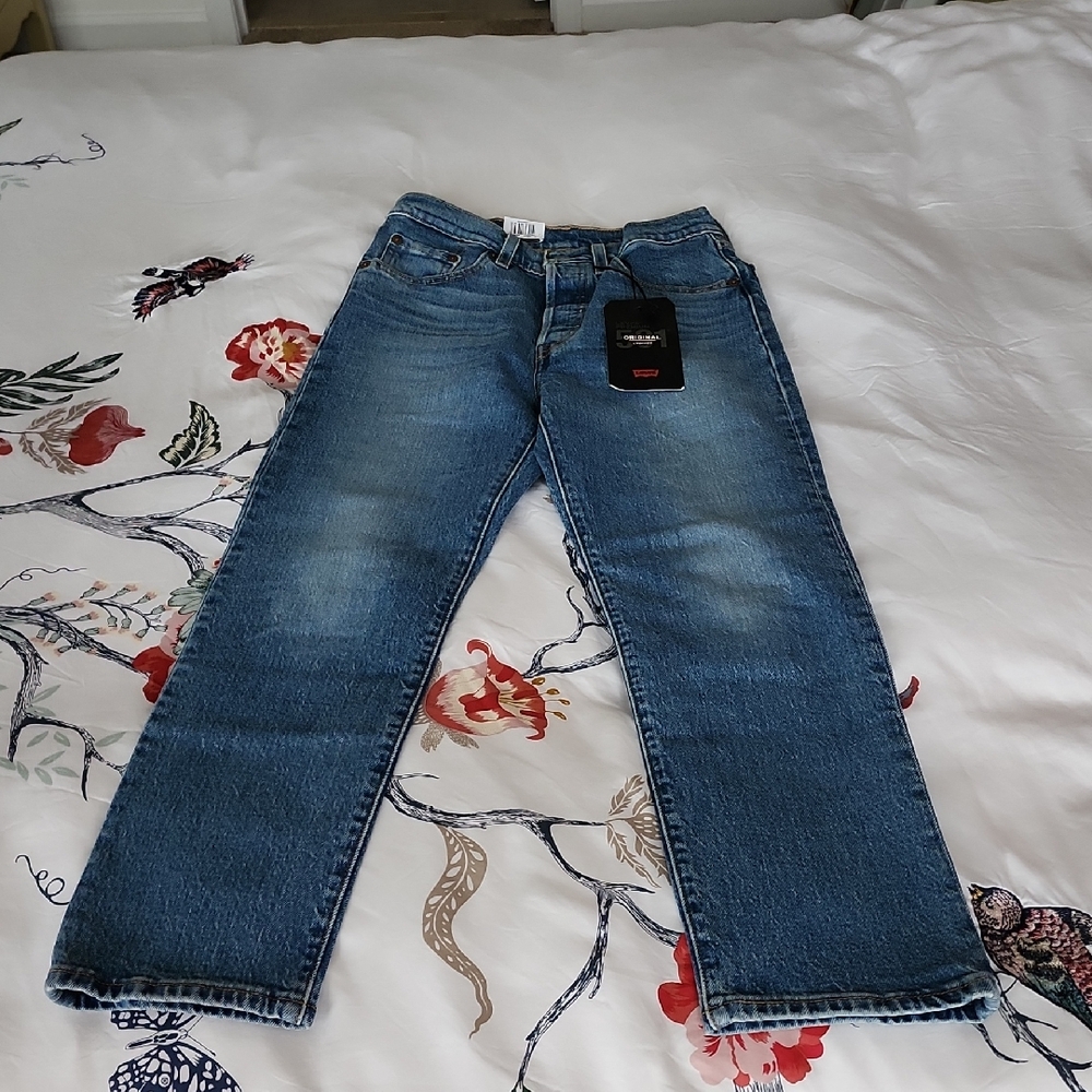 Levi's Original 501 Mid-Wash Straight-Leg Jeans Short 24 x 26